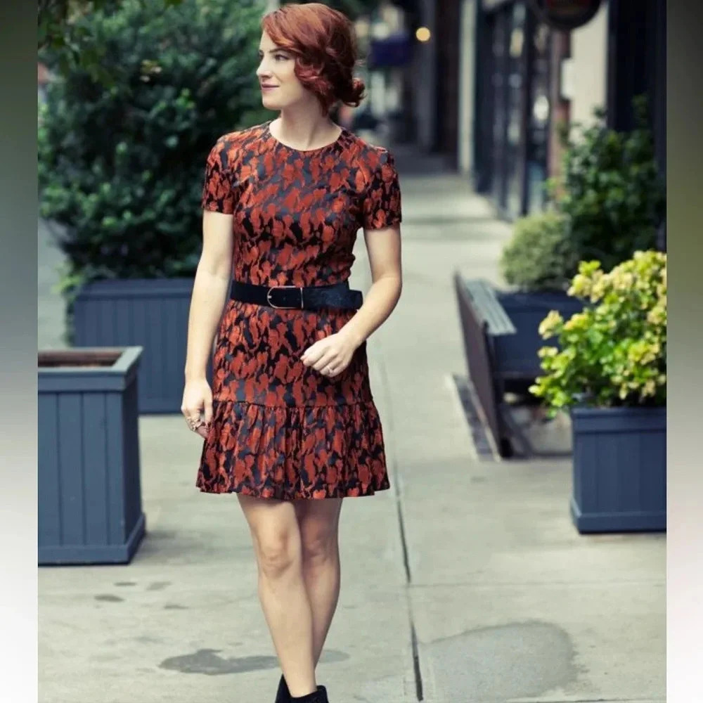 Opening ceremony mini black/ copper dress size 6